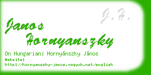 janos hornyanszky business card