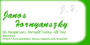janos hornyanszky business card